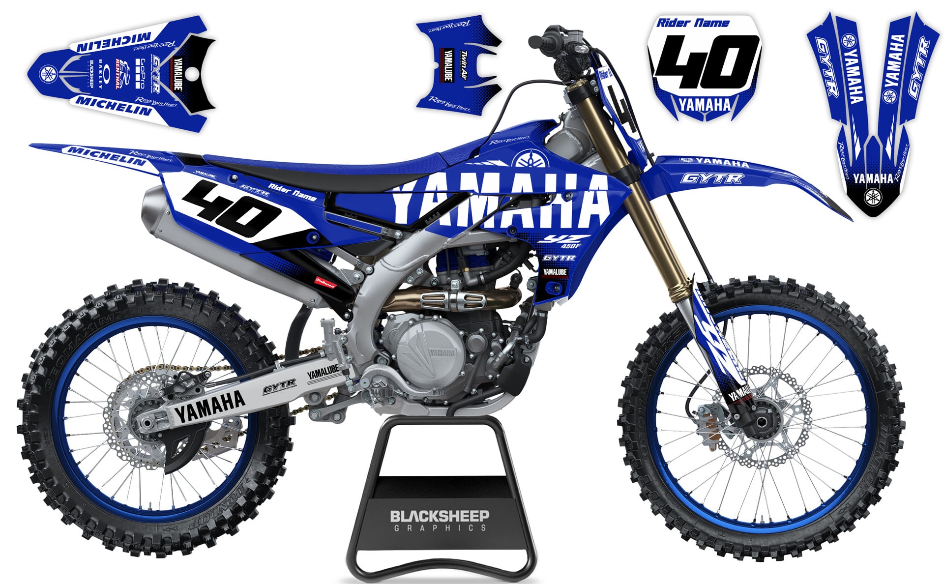 графика для yamaha комплект наклеек большое лого