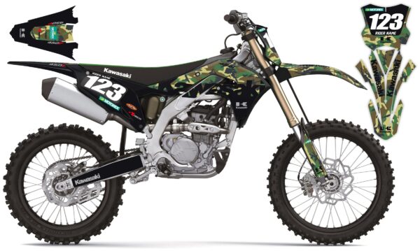 графика для kawasaki комплект наклеек камуфляж