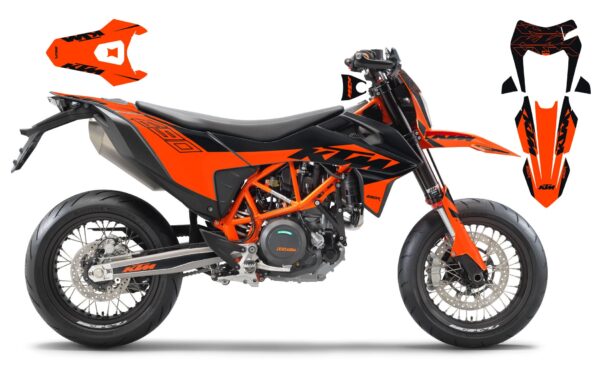 ktm 690 наклейки супермото оранжевые