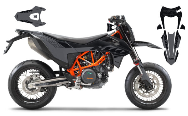 ktm 690 наклейки супермото серый стелс