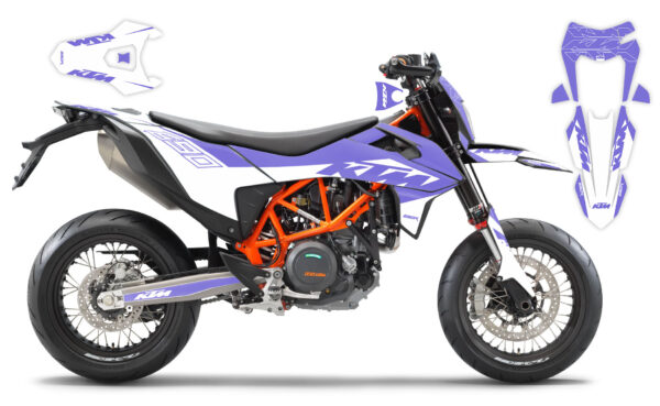 ktm 690 наклейки супермото фиолетовые
