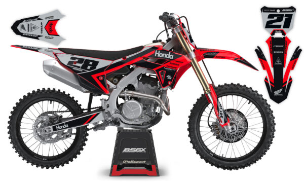 графика для honda crf комплект наклеек яркий красный