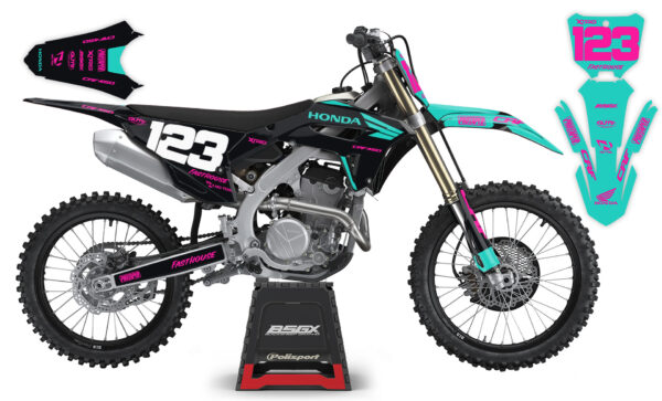 графика для honda crf комплект наклеек мятный черный
