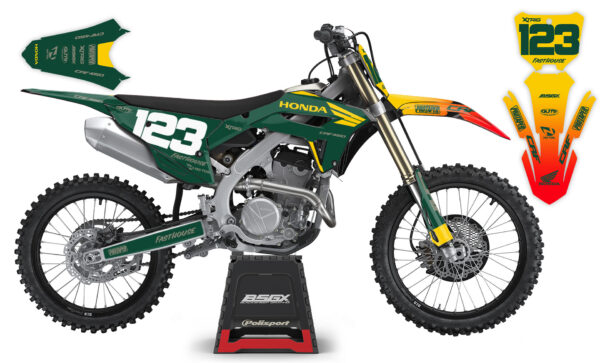 графика для honda crf комплект наклеек зеленый