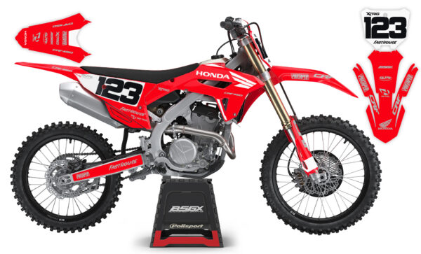 графика для honda crf комплект наклеек яркий красный