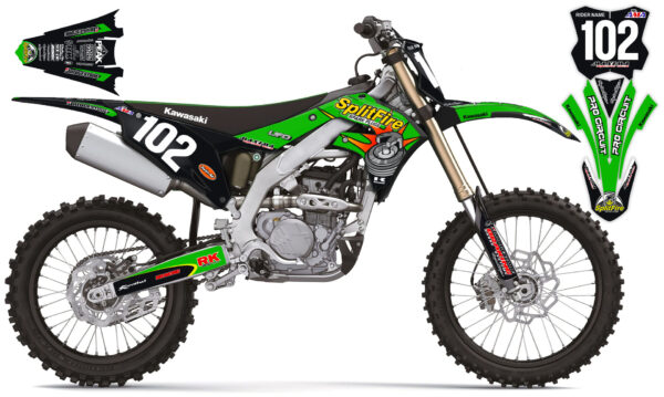 kawasaki kxf винтажный набор наклеек sptilfire из девяностых