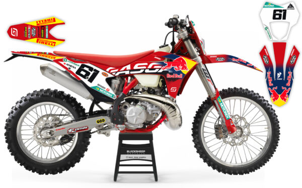 Мотоцикл GASGAS в заводском дизайне Red Bull Jorge Prado, красная расцветка