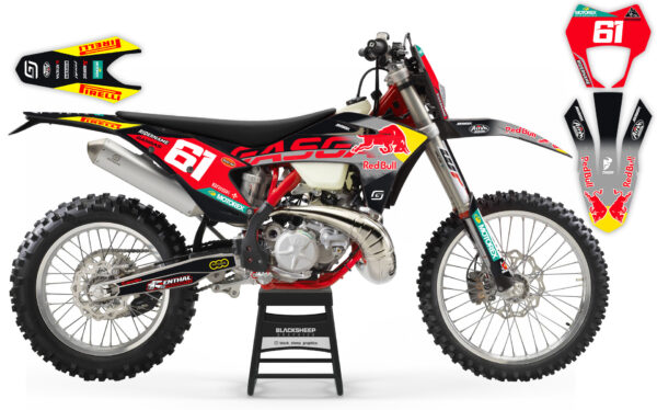 Мотоцикл GASGAS в заводском дизайне Red Bull Jorge Prado, черная расцветка