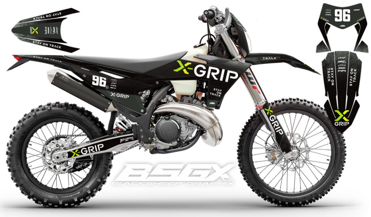 Комплект графики X-GRIP для мотоцикла KTM, заводской дизайн, чёрный цвет