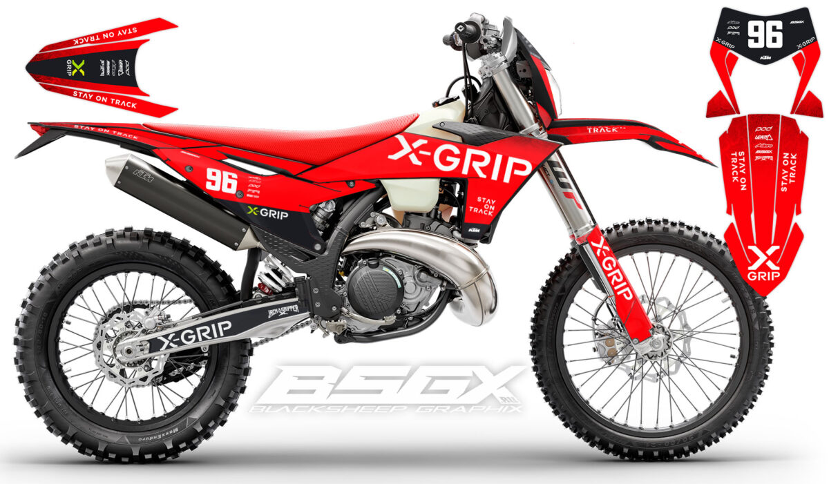 Комплект графики X-GRIP для мотоцикла KTM, заводской дизайн, красный цвет