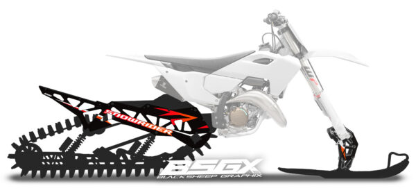 дизайн наклеек для гусеницы snowrider в стиле ktm черный