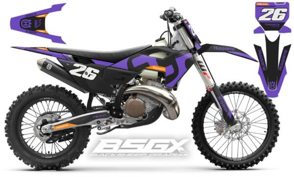 Стоковый дизайн наклеек husqvarna enduro 2026 в черном цвете