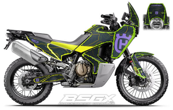 наклейки графика для мотоцикла husqvarna norden 901 с дизайном топографической карты, темно-синий цвет