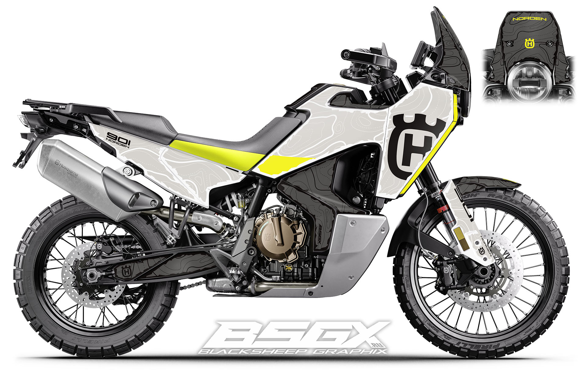 наклейки графика для мотоцикла husqvarna norden 901 с дизайном топографической карты