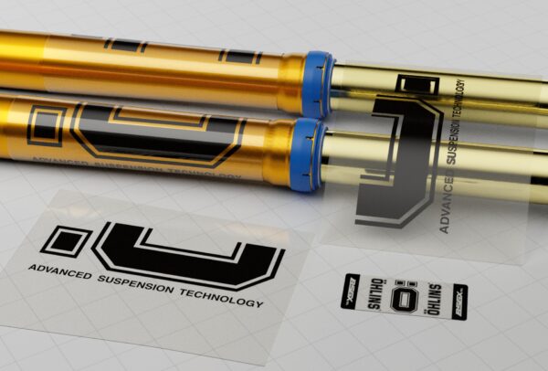 Наклейки ohlins на перья вилки из прозрачного глянцевого винила