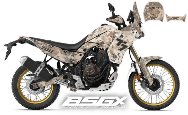 Yamaha Tenere 700 пиксельная камуфляжная графика наклейки